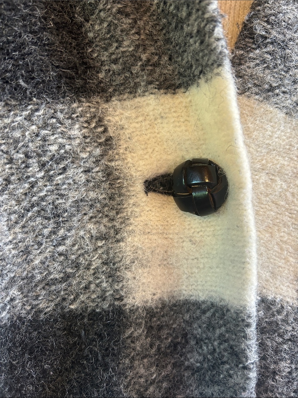 WILFRED FREE Off Duty Black and Cream Checked Wool Coat - Picture 6 of 11